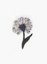 Ruffle Flower Brooch Black
