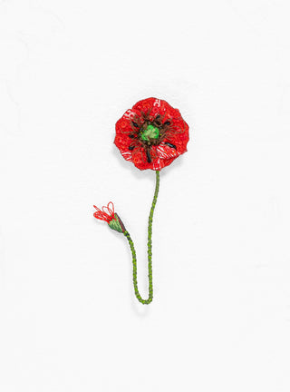 Shirley Poppy Brooch Red & Green by Trovelore | Couverture & The Garbstore