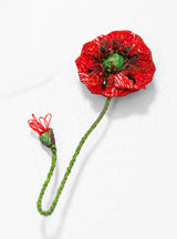 Shirley Poppy Brooch Red & Green by Trovelore | Couverture & The Garbstore