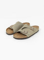 Zurich Suede Sandals Taupe At Couverture & The Garbstore By Birkenstock Front Shot