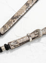 Leather Phone Strap Beige Snake