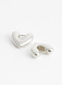 Small Heart Silver Hoop Earrings Annika Inez double 