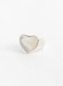 Large Pearl Heart Silver Ring At Couverture & The Garbstore By Annika Inez Close up Shot