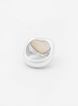 Large Pearl Heart Silver Ring by Annika Inez | Couverture & The Garbstore