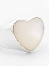 Large Pearl Heart Silver Ring by Annika Inez | Couverture & The Garbstore