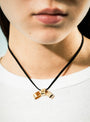 Petite Cravat Gold Necklace Black Annika Inez 