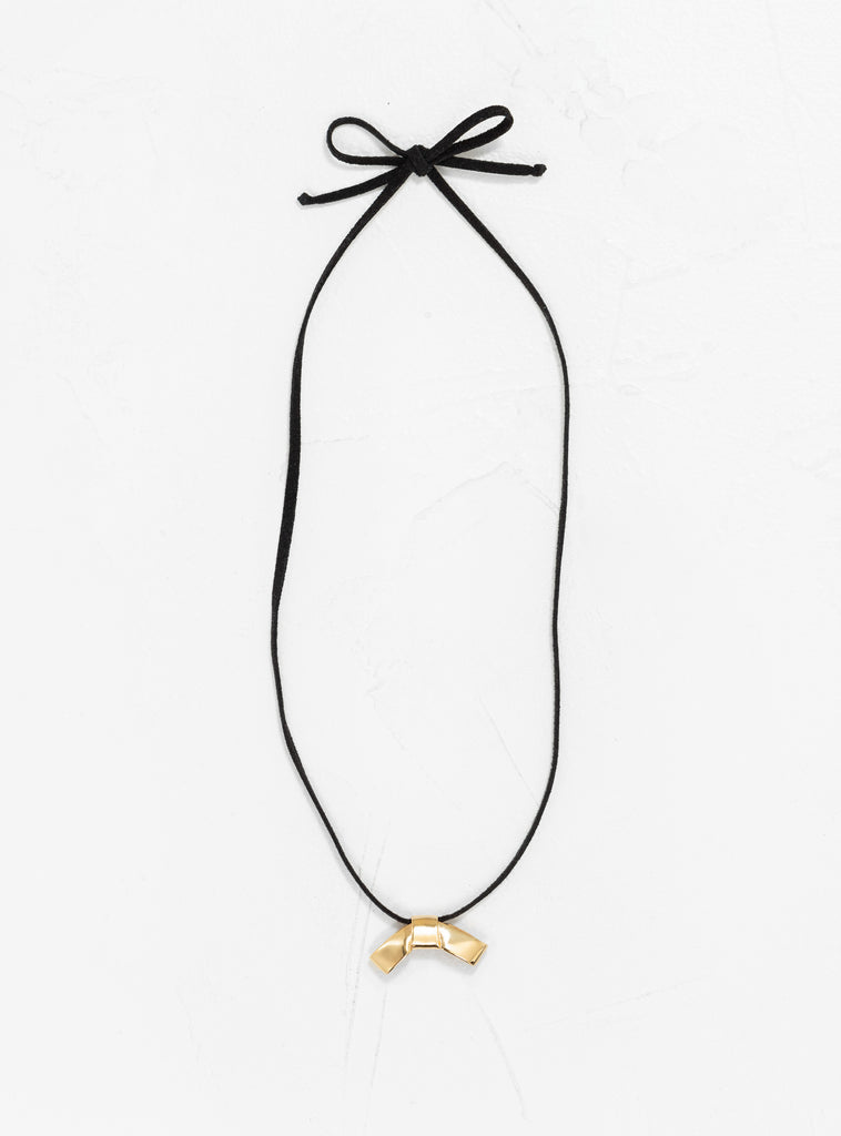 Petite Cravat Gold Necklace Black