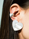 Pearl Heart Silver Earrings