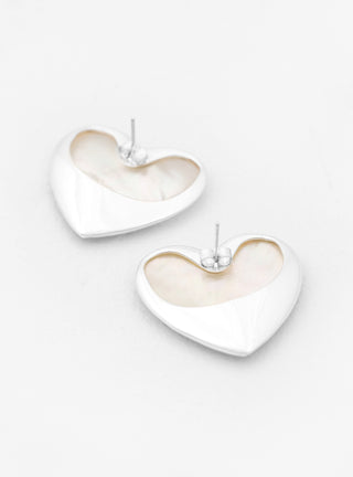 Pearl Heart Silver Earrings by Annika Inez | Couverture & The Garbstore