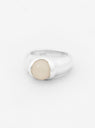 Rolling Stone Frost Quartz Silver Ring