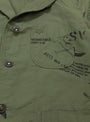 Graffiti Print Ripstop Jacket Olive At Couverture & The Garbstore By Engineered Garments Close up Shot