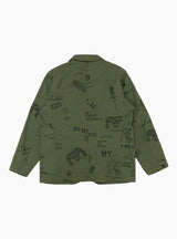 Graffiti Print Ripstop Jacket Olive by Engineered Garments | Couverture & The Garbstore