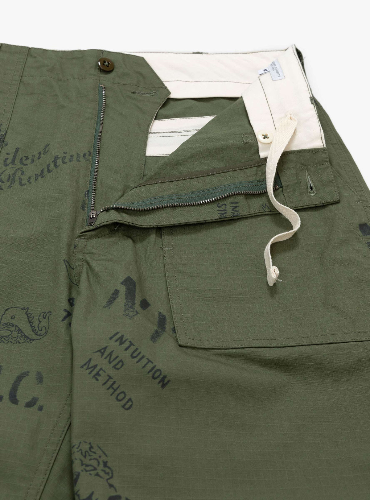 Graffiti Print Fatigue Pant Olive by Engineered Garments