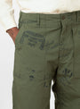 Graffiti Print Fatigue Pant Olive At Couverture & The Garbstore By Engineered Garments Close up Shot