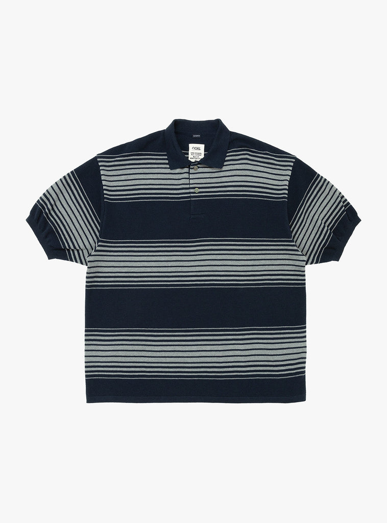 stripe polo sweater navy 
