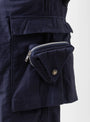 Cotton Cargo Trousers Navy At Couverture & The Garbstore By TOGA VIRILIS Close up Shot 2