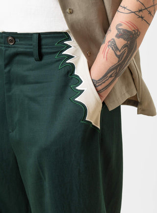 Embroidered Western Trousers Green by TOGA VIRILIS | Couverture & The Garbstore