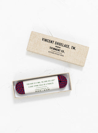 PEE-WEE Shoelaces Blue & Red Stripe by Vincent Shoelace | Couverture & The Garbstore