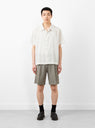 Classic Shorts Taupe Grey Stripe mfpen on model 