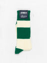 ribbed green and white socks 