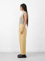 Keaton Trouser Sand At Couverture & The Garbstore By YMC Model Shot Side view