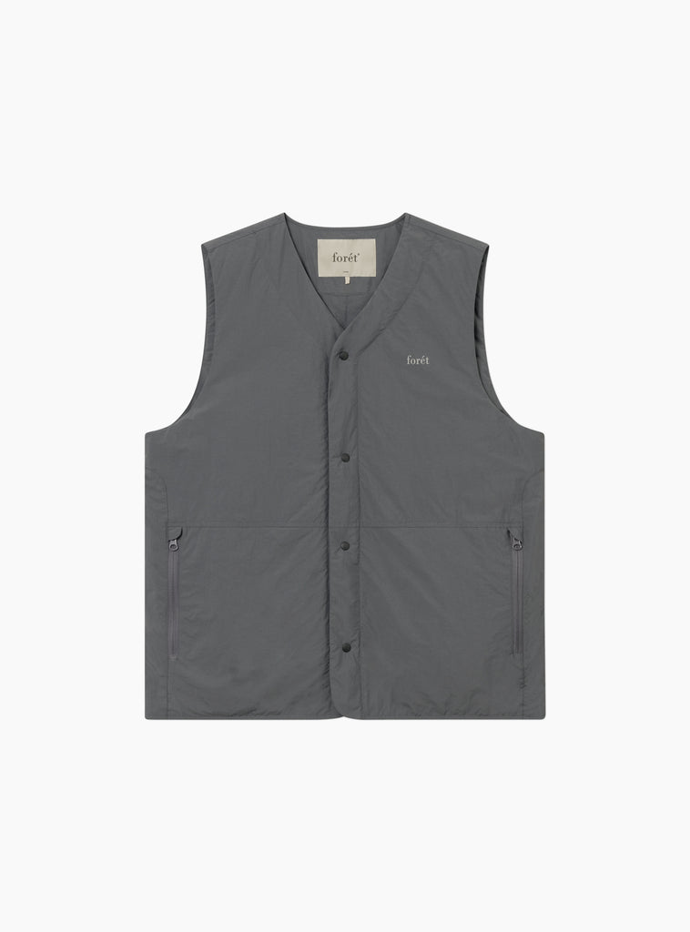 Myst Liner Vest Grey At Couverture & The Garbstore By forét Front Shot