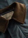 Row Oilskin Jacket Vintage Blue close up 