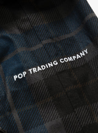 Big Pocket Hooded Jacket Black & Navy Check by Pop Trading Company | Couverture & The Garbstore