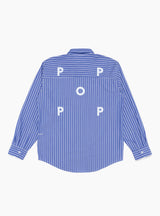 Logo Striped Shirt Blue by Pop Trading Company | Couverture & The Garbstore