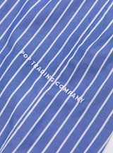 Logo Striped Shirt Blue by Pop Trading Company | Couverture & The Garbstore
