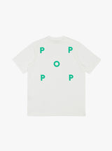 Logo T-shirt White & Green by Pop Trading Company | Couverture & The Garbstore