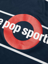 Striped Sportif T-Shirt Navy by Pop Trading Company | Couverture & The Garbstore