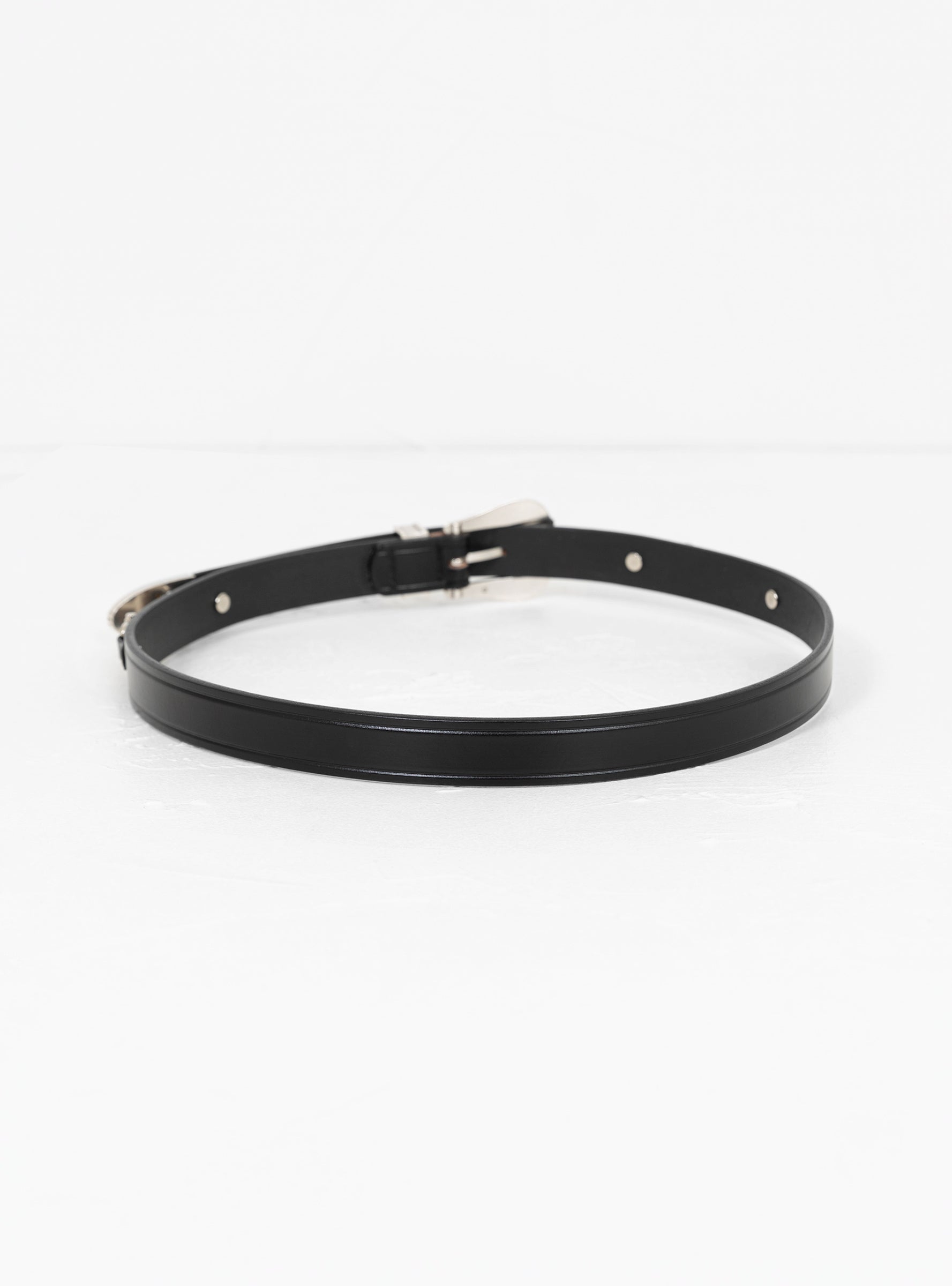Silver Buckle Set Belt Black & Nickel by Tory Leather