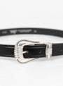 Silver Buckle Set Belt Black & Nickel