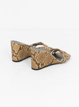 Kyle Wedges Leather Print Snake Butter by Rejina Pyo | Couverture & The Garbstore