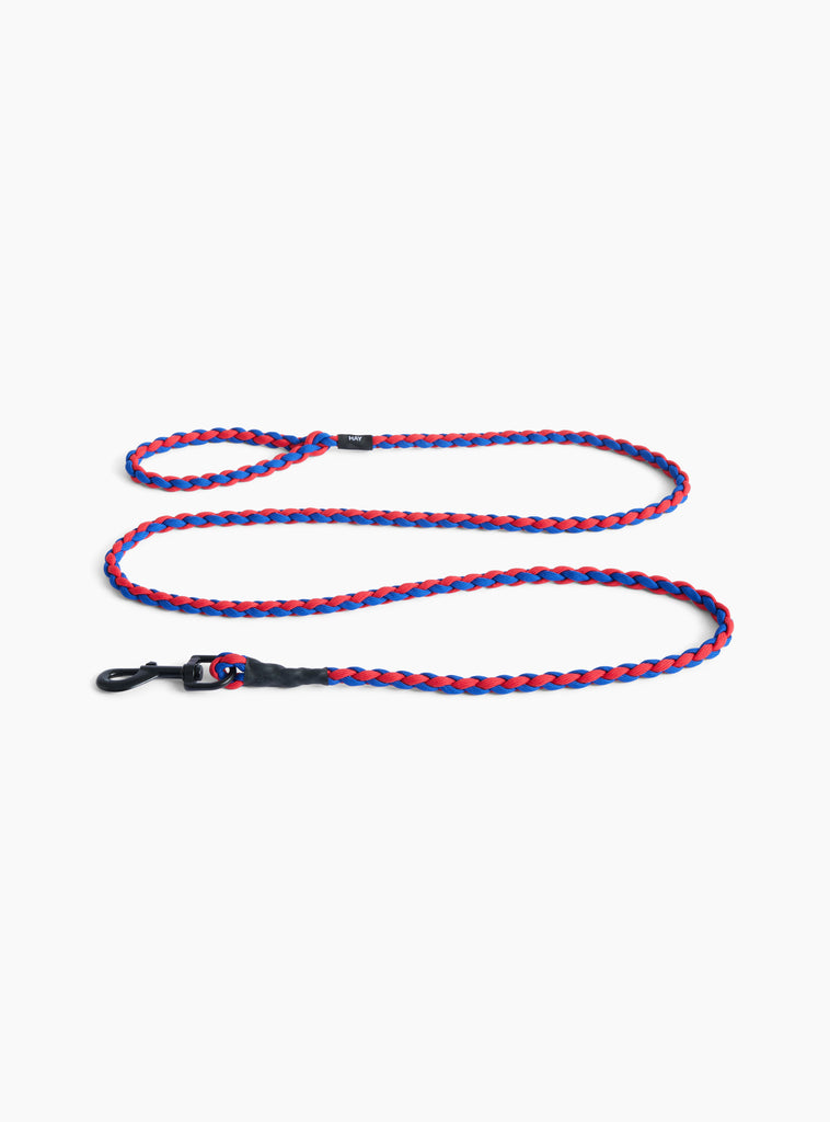 braided leash blue/red