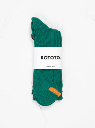 Chunky Ribbed Crew Socks Green by ROTOTO | Couverture & The Garbstore