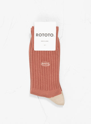 90s Logo Crew Socks Dark Coral by ROTOTO | Couverture & The Garbstore