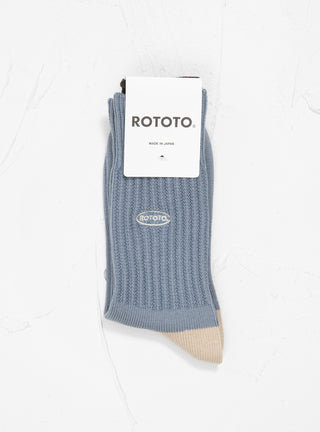 90s Logo Crew Socks Smoke Blue by ROTOTO | Couverture & The Garbstore