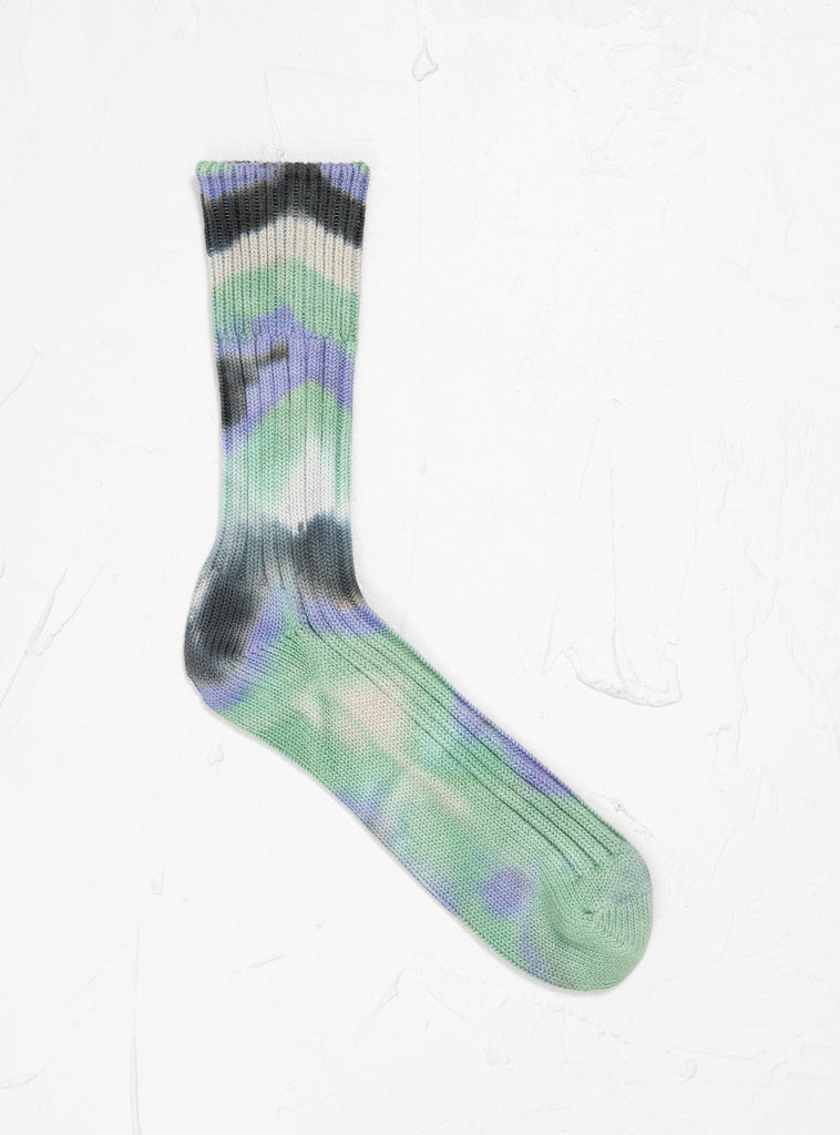 tie dye socks black mint and purple 