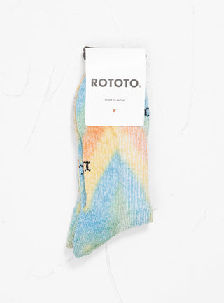 Tie Dye Pile Ankle Socks Orange, Light Blue & Yellow by ROTOTO | Couverture & The Garbstore