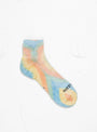 orange, light blue and yellow ankle socks 