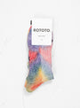 Tie Dye Pile Ankle Socks Red, Yellow & Blue