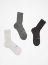 Organic Daily 3 Pack Crew Socks Grey