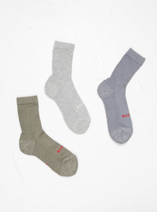 Organic Daily 3 Pack Crew Socks Multi by ROTOTO | Couverture & The Garbstore