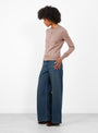 No.332-Little-Bit-Cardigan---Clay-Clay-Extreme-Cashmere(model side) at Couverture & The Garbstore