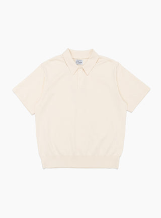 Light Wave Cotton Knit Polo Shirt Ecru by Yonetomi | Couverture & The Garbstore