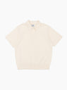 Light Wave Cotton Knit Polo Shirt Ecru