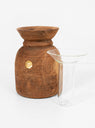 Vintage Wooden Vase with Glass Cylinder