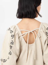 Heather Dress Oat Embroidered by Sideline | Couverture & The Garbstore